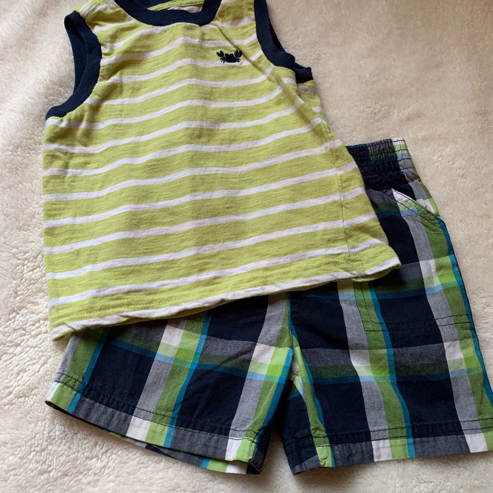 Little Me Garanimals Boys Tank Top Shorts Outfit Size 18M